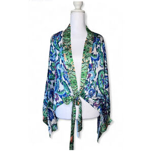 🌿 Ikat Paisley Tie-Front Kimono Top Nordstrom Rack NWT One Size